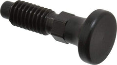 Vlier - 3/8-16, 1/4" Max Plunger Diam, 0.25 Lb Init to 2 Lb Final End Force, Knob Handle Plunger - Delrin Knob, 0.94" Body Length, 3/4" Length Under Head/Shoulder, 0.18" Plunger Projection - Industrial Tool & Supply