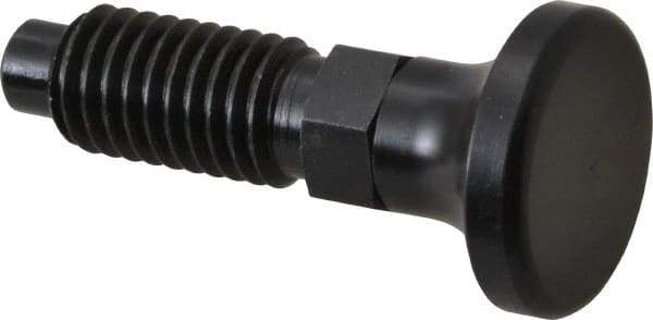 Vlier - 1/2-13, 0.31" Max Plunger Diam, 0.5 Lb Init to 1.75 Lb Final End Force, Knob Handle Plunger - Delrin Knob, 1-1/4" Body Length, 1" Length Under Head/Shoulder, 1/4" Plunger Projection - Industrial Tool & Supply