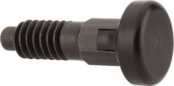 Gibraltar - 3/8-16, 3/4" Thread Length, 1/4" Max Plunger Diam, 0.25 Lb Init to 2 Lb Final End Force, Knob Handle Plunger - Delrin Knob, 0.94" Body Length, 3/4" Length Under Head/Shoulder, 0.19" Plunger Projection - Industrial Tool & Supply