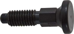 Vlier - 1/2-13, 0.31" Max Plunger Diam, 0.5 Lb Init to 1.75 Lb Final End Force, Locking Knob Handle Plunger - Delrin Knob, 1-1/4" Body Length, 1" Length Under Head/Shoulder, 1/4" Plunger Projection - Industrial Tool & Supply