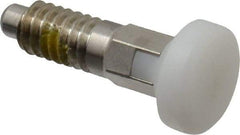 Vlier - 1/4-20, 0.16" Max Plunger Diam, 0.12 Lb Init to 0.36 Lb Final End Force, Locking Knob Handle Plunger - Delrin Knob, 0.63" Body Length, 1/2" Length Under Head/Shoulder, 0.13" Plunger Projection - Industrial Tool & Supply