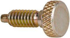Vlier - 1/4-20, 1/2" Thread Length, 0.123" Max Plunger Diam, 1 Lb Init to 4 Lb Final End Force, Knob Handle Plunger - Knurled Knob, 0.79" Body Length, 1/2" Length Under Head/Shoulder, 1/8" Plunger Projection - Industrial Tool & Supply