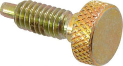Vlier - 5/16-18, 5/8" Thread Length, 0.154" Max Plunger Diam, 1 Lb Init to 6 Lb Final End Force, Knob Handle Plunger - Knurled Knob, 0.76" Body Length, 5/8" Length Under Head/Shoulder, 3/16" Plunger Projection - Industrial Tool & Supply