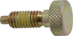 Vlier - 3/8-16, 3/4" Thread Length, 0.185" Max Plunger Diam, 1 Lb Init to 8 Lb Final End Force, Knob Handle Plunger - Knurled Knob, 0.94" Body Length, 3/4" Length Under Head/Shoulder, 0.218" Plunger Projection - Industrial Tool & Supply