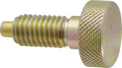 Vlier - 1/2-13, 7/8" Thread Length, 1/4" Max Plunger Diam, 1 Lb Init to 10 Lb Final End Force, Knob Handle Plunger - Knurled Knob, 1.13" Body Length, 7/8" Length Under Head/Shoulder, 1/4" Plunger Projection - Industrial Tool & Supply