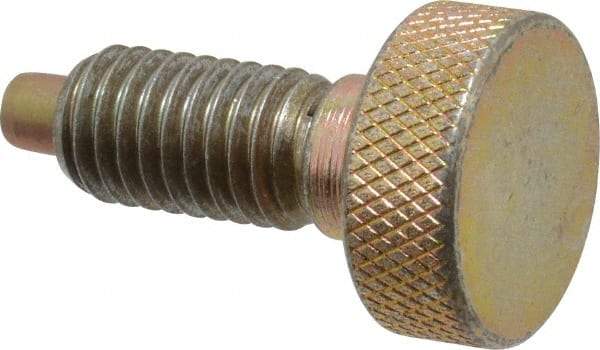 Vlier - 1/2-13, 7/8" Thread Length, 1/4" Max Plunger Diam, 1 Lb Init to 10 Lb Final End Force, Knob Handle Plunger - Knurled Knob, 1.13" Body Length, 7/8" Length Under Head/Shoulder, 1/4" Plunger Projection - Industrial Tool & Supply