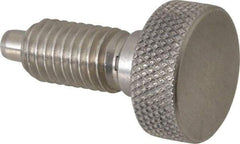 Vlier - 1/2-13, 7/8" Thread Length, 1/4" Max Plunger Diam, 1 Lb Init to 10 Lb Final End Force, Knob Handle Plunger - Knurled Knob, 1.13" Body Length, 7/8" Length Under Head/Shoulder, 1/4" Plunger Projection - Industrial Tool & Supply