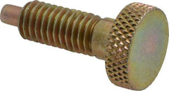Vlier - 3/8-16, 3/4" Thread Length, 0.185 to 0.186" Max Plunger Diam, 0.5 Lb Init to 3 Lb Final End Force, Locking Knob Handle Plunger - Knurled Knob, 0.97" Length Under Head/Shoulder, 0.22" Plunger Projection - Industrial Tool & Supply
