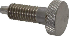 Vlier - 3/8-16, 3/4" Thread Length, 0.185 to 0.186" Max Plunger Diam, 0.5 Lb Init to 3 Lb Final End Force, Locking Knob Handle Plunger - Knurled Knob, 0.97" Length Under Head/Shoulder, 0.22" Plunger Projection - Industrial Tool & Supply