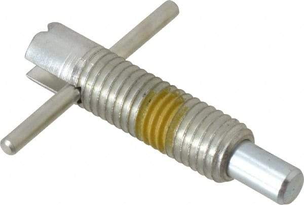 Vlier - 5/8-11 Thread, 2-1/2" Body Length, 5/8" Plunger Projection, 3/8" Plunger Diam, Steel, Locking T Handle Plunger - 1.7" Thread Length, 2-1/2" Handle Length, 2.38" Plunger Length, 2-1/2 Lb Initial End Force, 5 Lb Final End Force, Locking Element - Industrial Tool & Supply