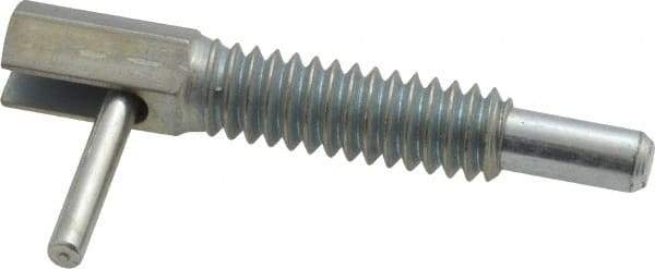 Vlier - 1/4-20, 0.8" Thread Length, 0.16" Plunger Diam, 0.5 Lb Init to 2.5 Lb Final End Force, Steel Locking L Handle Plunger - 1-1/4" Body Length, 0.8" Length Under Head, 0.38" Plunger Projection - Industrial Tool & Supply
