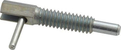 Vlier - 1/4-20, 0.8" Thread Length, 0.16" Plunger Diam, 0.5 Lb Init to 2.5 Lb Final End Force, Steel Locking L Handle Plunger - 1-1/4" Body Length, 0.8" Length Under Head, 0.38" Plunger Projection - Industrial Tool & Supply