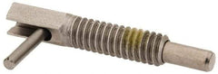 Vlier - 1/4-20, 0.8" Thread Length, 0.16" Plunger Diam, 0.5 Lb Init to 2.5 Lb Final End Force, Stainless Steel Locking L Handle Plunger - 1-1/4" Body Length, 0.8" Length Under Head, Locking Element, 0.38" Plunger Projection - Industrial Tool & Supply
