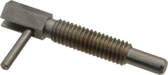 Vlier - 3/8-16, 1.18" Thread Length, 1/4" Plunger Diam, 0.75 Lb Init to 3.75 Lb Final End Force, Stainless Steel Locking L Handle Plunger - 2" Body Length, 1.31" Length Under Head, Locking Element, 0.56" Plunger Projection - Industrial Tool & Supply