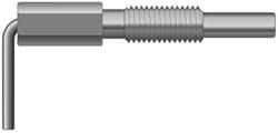 Vlier - M12x1.75, 1.1" Thread Length, 0.31" Plunger Diam, 1 Lb Init to 5 Lb Final End Force, Stainless Steel L Handle Plunger - 2.11" Body Length, 1-1/4" Length Under Head, 3/4" Plunger Projection - Industrial Tool & Supply