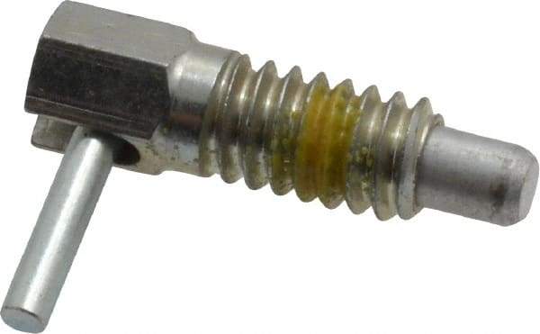 Vlier - 1/4-20, 1/2" Thread Length, 0.16" Plunger Diam, 0.12 Lb Init to 0.5 Lb Final End Force, Steel Locking L Handle Plunger - 3/4" Body Length, 1/2" Length Under Head, Locking Element, 0.2" Plunger Projection - Industrial Tool & Supply