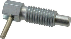 Vlier - 5/8-11, 1.07" Thread Length, 0.38" Plunger Diam, 0.75 Lb Init to 2.5 Lb Final End Force, Steel Locking L Handle Plunger - 1.88" Body Length, 1-1/4" Length Under Head, 1/2" Plunger Projection - Industrial Tool & Supply