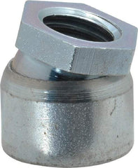 Vlier - 5/8-11, 11/16" Pad Diam, Uncoated Bottom, Steel Toggle Pad - 7/16 Depth, 1" OAL, 7/8" Width Across Flats, Zinc Plated Gold Chromate, 15° Swivel Angle - Industrial Tool & Supply