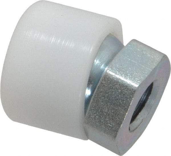 Vlier - 5/16-18, 11/16" Pad Diam, Uncoated Bottom, Steel Toggle Pad - 3/8 Depth, 3/4" OAL, 5/16" Width Across Flats, Zinc Plated Gold Chromate, 15° Swivel Angle - Industrial Tool & Supply