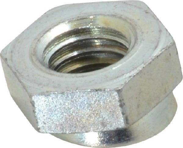 Vlier - 3/8-16, 3/4" Pad Diam, Uncoated Bottom, Steel Toggle Pad - 3/8 Depth, 3/16" OAL, 5/8" Width Across Flats, Zinc Plated Gold Chromate, 15° Swivel Angle - Industrial Tool & Supply
