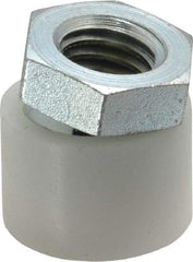 Vlier - 1/2-13, 7/8" Pad Diam, Uncoated Bottom, Steel Toggle Pad - 7/16 Depth, 15/16" OAL, 3/4" Width Across Flats, Zinc Plated Gold Chromate, 15° Swivel Angle - Industrial Tool & Supply