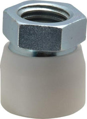 Vlier - 1-8, 1-5/8" Pad Diam, Uncoated Bottom, Steel Toggle Pad - 13/16 Depth, 1-53/64" OAL, 1-3/8" Width Across Flats, Zinc Plated Gold Chromate, 15° Swivel Angle - Industrial Tool & Supply
