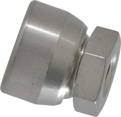 Vlier - 1/4-20, 5/8" Pad Diam, Uncoated Bottom, Stainless Steel Toggle Pad - 5/16 Depth, 5/8" OAL, 1/2" Width Across Flats, 15° Swivel Angle - Industrial Tool & Supply