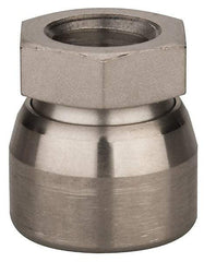Vlier - 1/2-13, 7/8" Pad Diam, Uncoated Bottom, Stainless Steel Toggle Pad - 7/16 Depth, 15/16" OAL, 3/4" Width Across Flats, 15° Swivel Angle - Industrial Tool & Supply