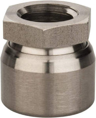 Vlier - 5/8-11, 11/16" Pad Diam, Uncoated Bottom, Stainless Steel Toggle Pad - 7/16 Depth, 1" OAL, 7/8" Width Across Flats, 15° Swivel Angle - Industrial Tool & Supply