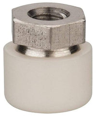 Vlier - 1/4-20, 5/8" Pad Diam, Uncoated Bottom, Stainless Steel Toggle Pad - 5/16 Depth, 5/8" OAL, 1/2" Width Across Flats, 15° Swivel Angle - Industrial Tool & Supply