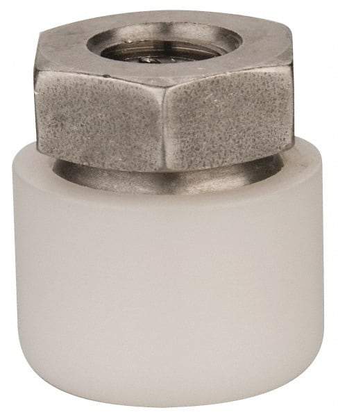 Vlier - 5/16-18, 11/16" Pad Diam, Uncoated Bottom, Stainless Steel Toggle Pad - 3/8 Depth, 3/4" OAL, 9/16" Width Across Flats, 15° Swivel Angle - Industrial Tool & Supply