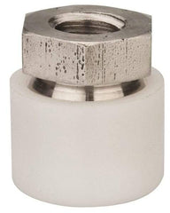 Vlier - 3/8-16, 3/4" Pad Diam, Uncoated Bottom, Stainless Steel Toggle Pad - 3/8 Depth, 3/16" OAL, 5/8" Width Across Flats, 15° Swivel Angle - Industrial Tool & Supply