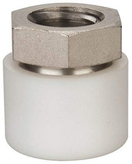 Vlier - 1/2-13, 7/8" Pad Diam, Uncoated Bottom, Stainless Steel Toggle Pad - 7/16 Depth, 15/16" OAL, 3/4" Width Across Flats, 15° Swivel Angle - Industrial Tool & Supply