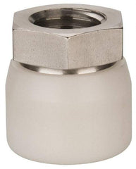 Vlier - 3/4-10, 1-1/4" Pad Diam, Uncoated Bottom, Stainless Steel Toggle Pad - 5/8 Depth, 1-11/32" OAL, 1-1/16" Width Across Flats, 15° Swivel Angle - Industrial Tool & Supply