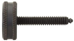 Vlier - 1/2-13 Knurled Shoulderless Swivel Pad Tip Steel Thumb Screw - 2-9/16" OAL, 1-1/4" Head Diam x 9/16" Head Height, Black Oxide Finish - Industrial Tool & Supply