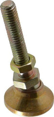 Vlier - 3/8-16 Bolt Thread, Studded Pivotal Stud Mount Leveling Pad & Mount - 3,750 Max Lb Capacity, 1-1/4" Base Diam - Industrial Tool & Supply