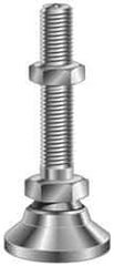 Vlier - 1-8 Bolt Thread, Studded Pivotal Stud Mount Leveling Pad & Mount - 22,000 Max Lb Capacity, 4" Base Diam - Industrial Tool & Supply
