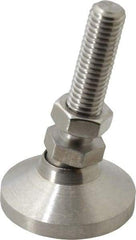 Vlier - 1/2-13 Bolt Thread, Studded Pivotal Stud Mount Leveling Pad & Mount - 5,000 Max Lb Capacity, 1-7/8" Base Diam - Industrial Tool & Supply