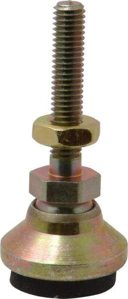 Vlier - 10-32 Bolt Thread, Studded Pivotal Stud Mount Leveling Pad & Mount - 525 Max Lb Capacity, 3/4" Base Diam - Industrial Tool & Supply