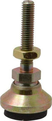 Vlier - 10-32 Bolt Thread, Studded Pivotal Stud Mount Leveling Pad & Mount - 525 Max Lb Capacity, 3/4" Base Diam - Industrial Tool & Supply