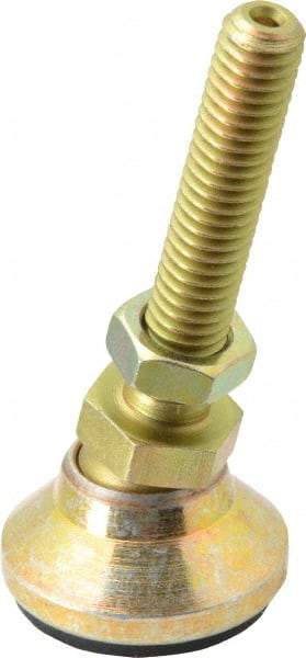 Vlier - 3/8-16 Bolt Thread, Studded Pivotal Stud Mount Leveling Pad & Mount - 2,800 Max Lb Capacity, 1-1/4" Base Diam - Industrial Tool & Supply