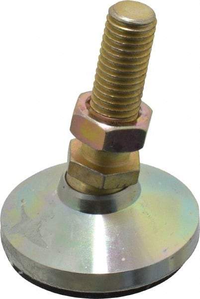 Vlier - 5/8-11 Bolt Thread, Studded Pivotal Stud Mount Leveling Pad & Mount - 4,500 Max Lb Capacity, 2-1/2" Base Diam - Industrial Tool & Supply