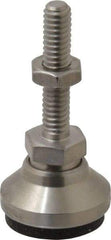 Vlier - 1/4-20 Bolt Thread, Studded Pivotal Stud Mount Leveling Pad & Mount - 1,400 Max Lb Capacity, 1" Base Diam - Industrial Tool & Supply
