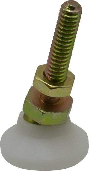 Vlier - 1/4-20 Bolt Thread, Studded Pivotal Stud Mount Leveling Pad & Mount - 200 Max Lb Capacity, 1" Base Diam - Industrial Tool & Supply