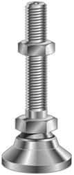 Vlier - 1-8 Bolt Thread, Studded Pivotal Stud Mount Leveling Pad & Mount - 22,000 Max Lb Capacity, 4" Base Diam - Industrial Tool & Supply