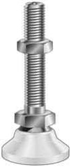 Vlier - 400 Lb Capacity, M12x1.75 Thread, Steel Stud, Studded Pivotal Socket Mount Leveling Pad & Mount - 51mm Stud Length, 76mm Base Diam, Neoprene Pad, 19mm Hex - Industrial Tool & Supply