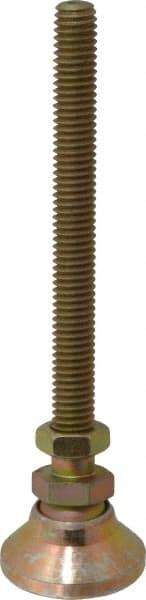 Vlier - 3/8-16 Bolt Thread, Studded Pivotal Stud Mount Leveling Pad & Mount - 3,750 Max Lb Capacity, 1-1/4" Base Diam - Industrial Tool & Supply
