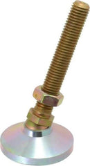 Vlier - 5/8-11 Bolt Thread, Studded Pivotal Stud Mount Leveling Pad & Mount - 6,000 Max Lb Capacity, 2-1/2" Base Diam - Industrial Tool & Supply