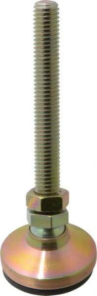 Vlier - 1/2-13 Bolt Thread, Studded Pivotal Stud Mount Leveling Pad & Mount - 3,450 Max Lb Capacity, 1-7/8" Base Diam - Industrial Tool & Supply