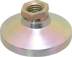 Vlier - 6000 Lb Capacity, 5/8-11 Thread, 1-1/4" OAL, Steel Stud, Tapped Pivotal Socket Mount Leveling Pad - 2-1/2" Base Diam, Steel Pad, 7/8" Hex - Industrial Tool & Supply
